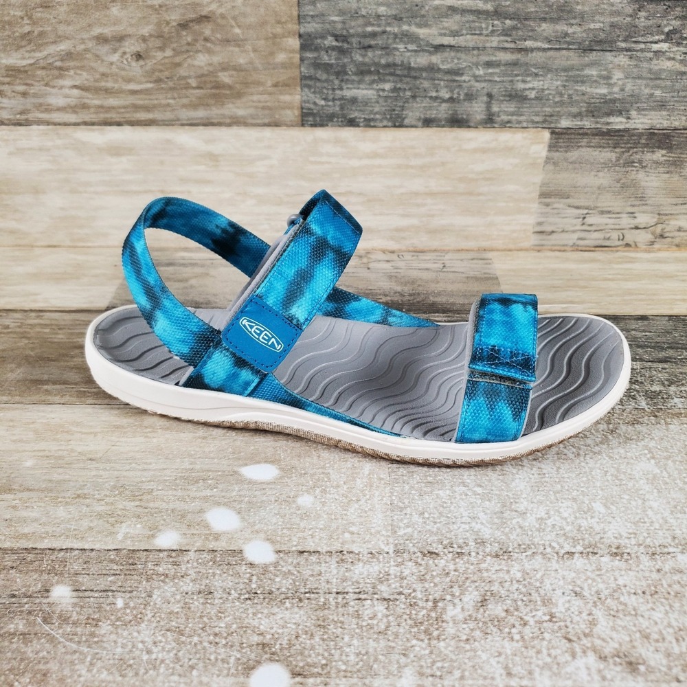 Keen Elle Backstrap‎ Kids Sandals Sz 6 Sea Moss Fjord Blue Adjustable Open Toe
